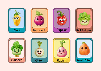 FARM FRESH VEGETABLES • Editable Montessori Cards • Printable PDF Flash Cards for Preschool • Toys Flashcard for Kids.