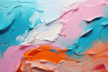 close up acrylic painting on canvas. Acrylic colorful art, Generative ai.