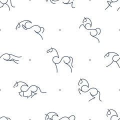 Seamless pattern, horses parodying the number eight