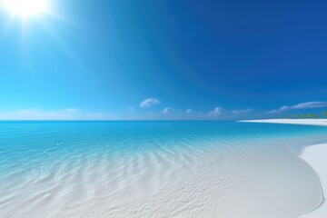 Tiny waves hitting the beach in summer.