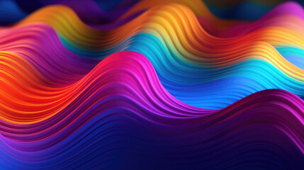 Fototapeta premium Abstract background neon wave rainbow gradient, Generative AI