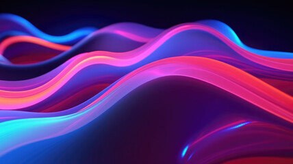 Abstract background neon wave rainbow gradient, Generative AI
