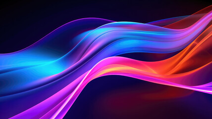 Abstract background neon wave rainbow gradient, Generative AI