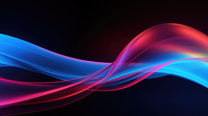 Naklejka premium Abstract background neon wave rainbow gradient, Generative AI