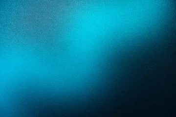 Foto op Aluminium Black dark light jade petrol teal cyan sea blue green abstract wave wavy line background. Ombre gradient. Blue atoll color. Noise grain rough grungy. Matte shimmer metallic electric. Template design. © Наталья Босяк