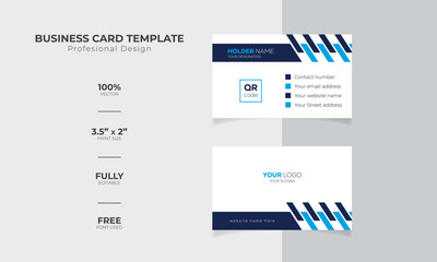Modern and corporate simple business card design Modern presentation card with company logo Vector business card template Visiting card for business and personal use Vector illustration design