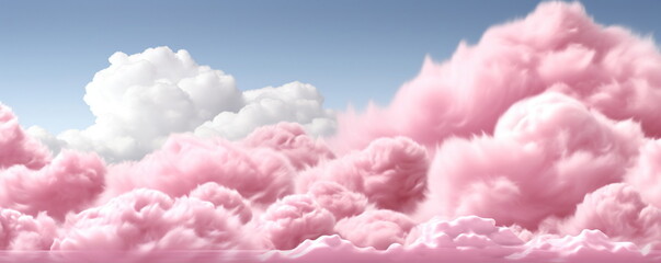 Expanse of lonely clouds on gradient sky background for serene mobile wallpaper, pink color