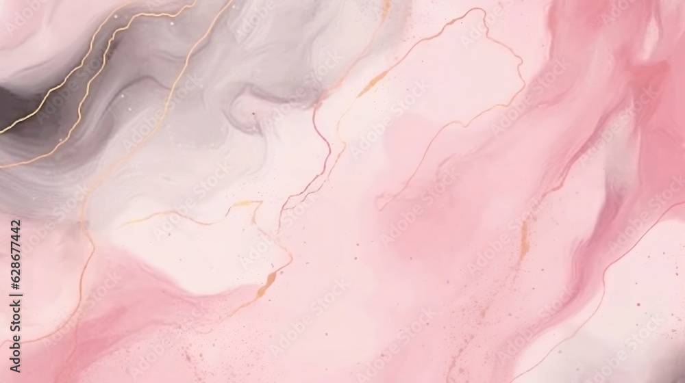 Poster generative ai : abstract two colored pastel charcoal gray and rose quartz liquid marble background w