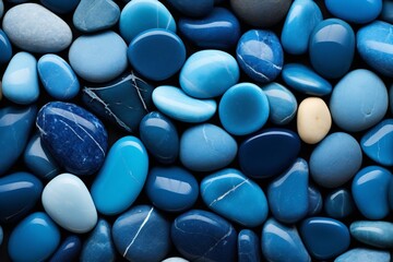 Generative AI : Abstract nature pebbles background. Royal blue pebbles texture. Stone background. Blue vintage color. Sea pebble beach. Beautiful nature. Turquoise color