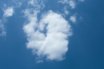Blue sky with clouds. Tranquil natural scenery