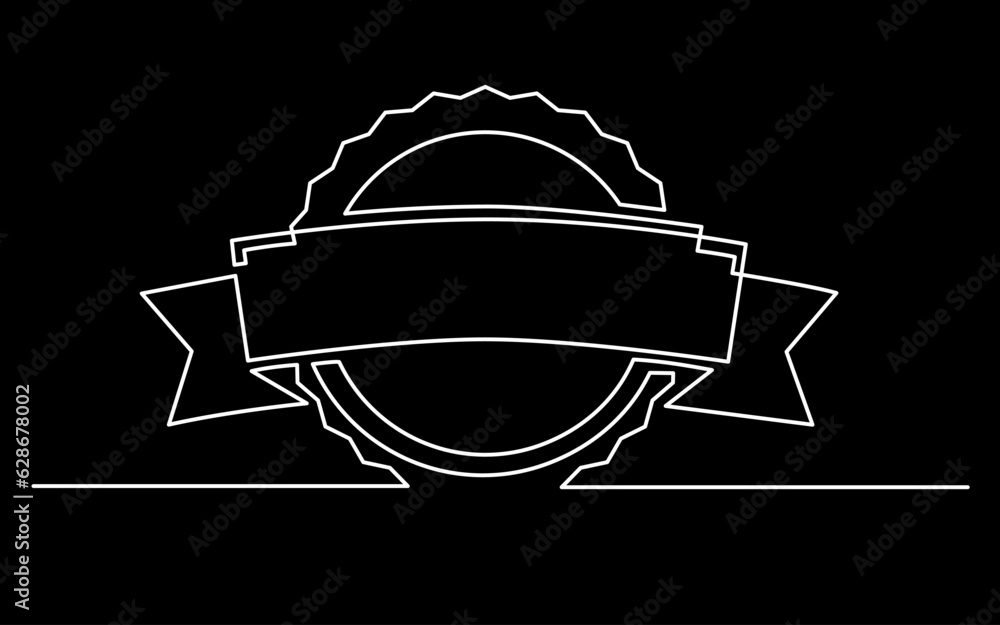 Poster continuous line drawing vector illustration with fully editable stroke of label price tag symbol con