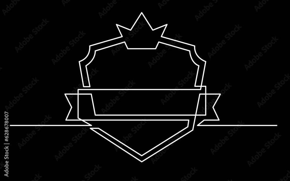Poster continuous line drawing vector illustration with fully editable stroke of label price tag symbol con
