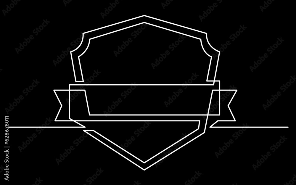 Poster continuous line drawing vector illustration with fully editable stroke of label price tag symbol con