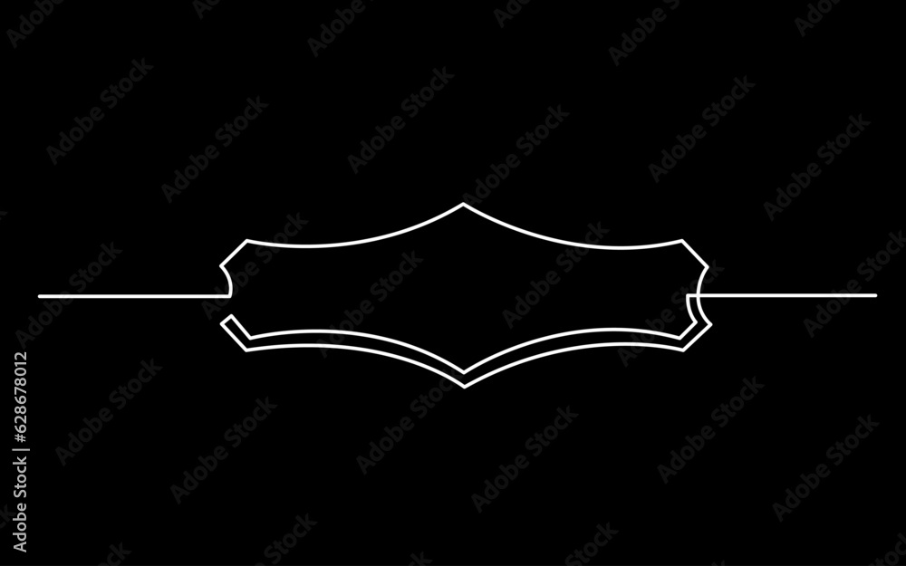 Poster continuous line drawing vector illustration with fully editable stroke of label price tag symbol con