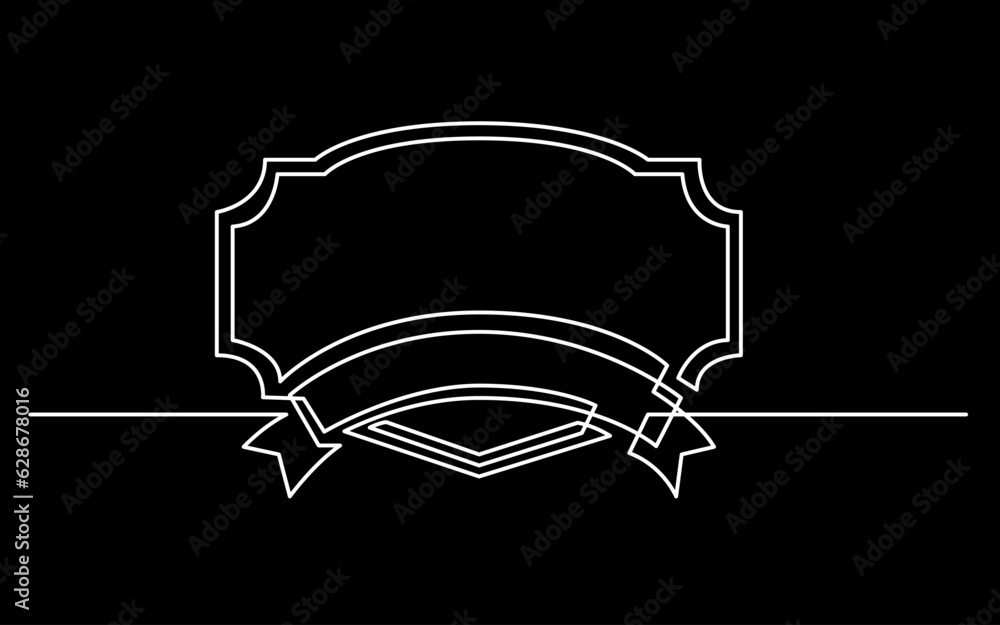 Poster continuous line drawing vector illustration with fully editable stroke of label price tag symbol con