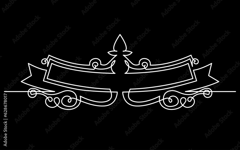 Poster continuous line drawing vector illustration with fully editable stroke of label price tag symbol con