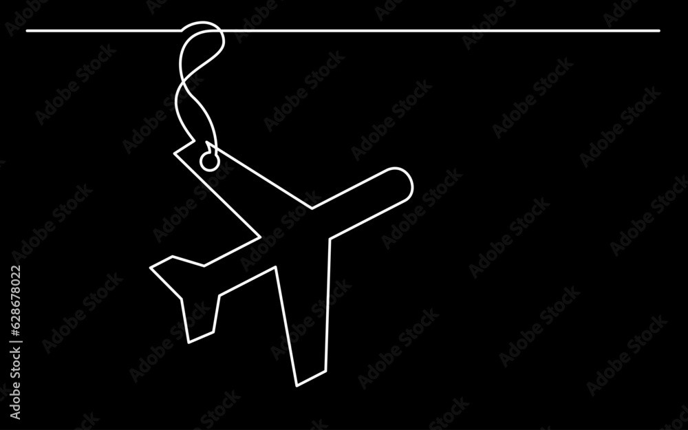 Poster continuous line drawing vector illustration with fully editable stroke of label price tag symbol con