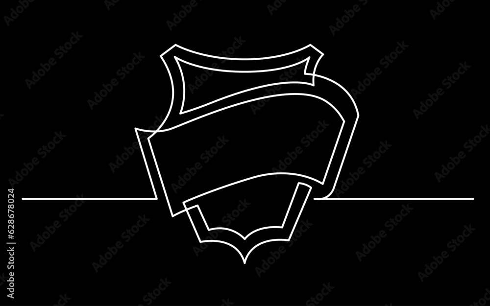 Poster continuous line drawing vector illustration with fully editable stroke of label price tag symbol con