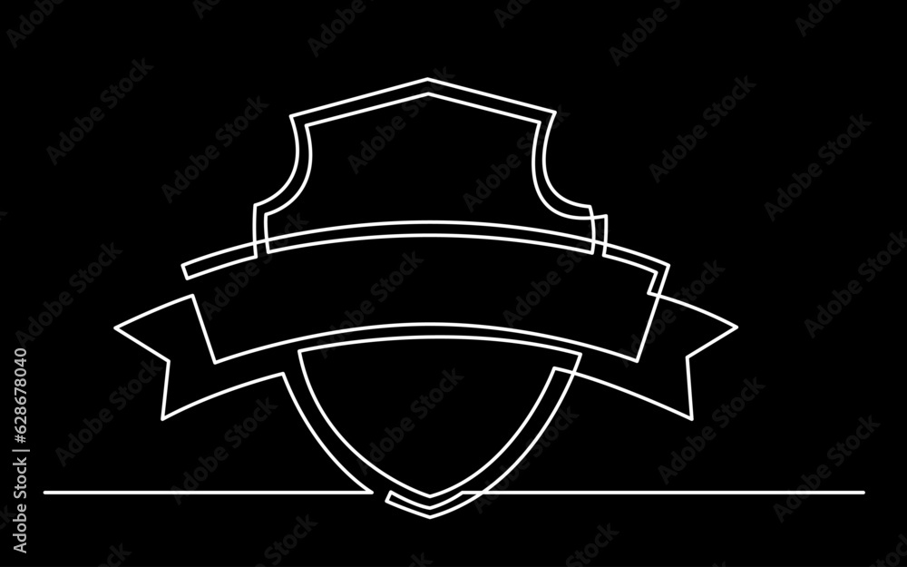 Poster continuous line drawing vector illustration with fully editable stroke of label price tag symbol con