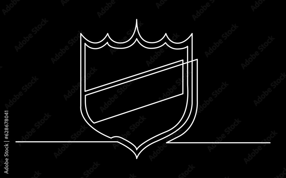 Poster continuous line drawing vector illustration with fully editable stroke of label price tag symbol con