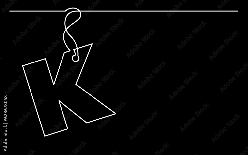 Poster continuous line drawing vector illustration with fully editable stroke of label price tag symbol con