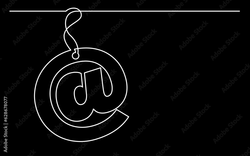 Poster continuous line drawing vector illustration with fully editable stroke of label price tag symbol con