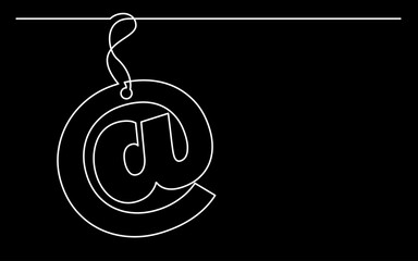 continuous line drawing vector illustration with FULLY EDITABLE STROKE of label price tag symbol concept on black background