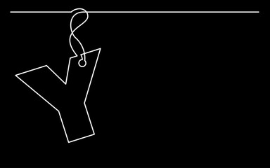 continuous line drawing vector illustration with FULLY EDITABLE STROKE of label price tag symbol concept on black background