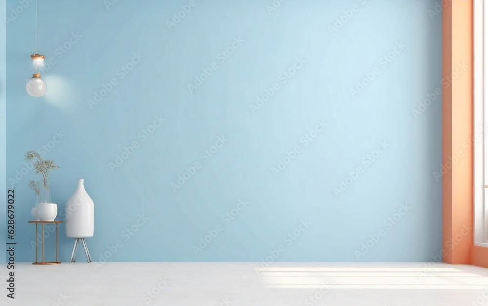 Poster generative ai : beautiful versatile backdrop for design and product presentation with blue wall ligh