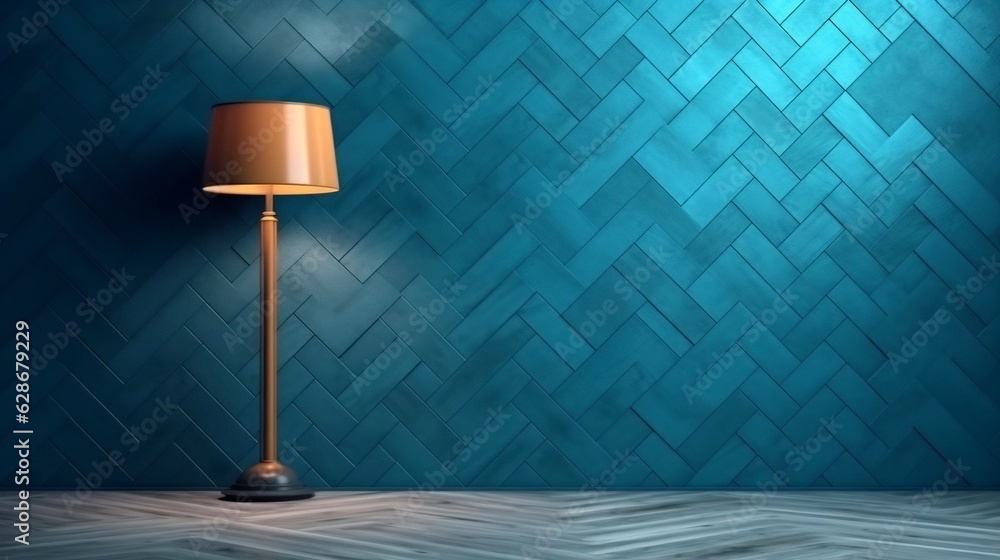 Poster generative ai : beautiful versatile backdrop for design and product presentation with blue wall ligh