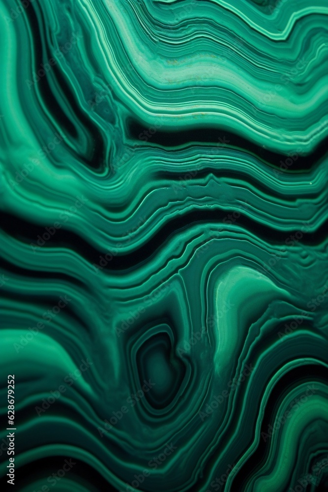 Poster generative ai : artistic image of background surface plastering or malachite in dark green tones