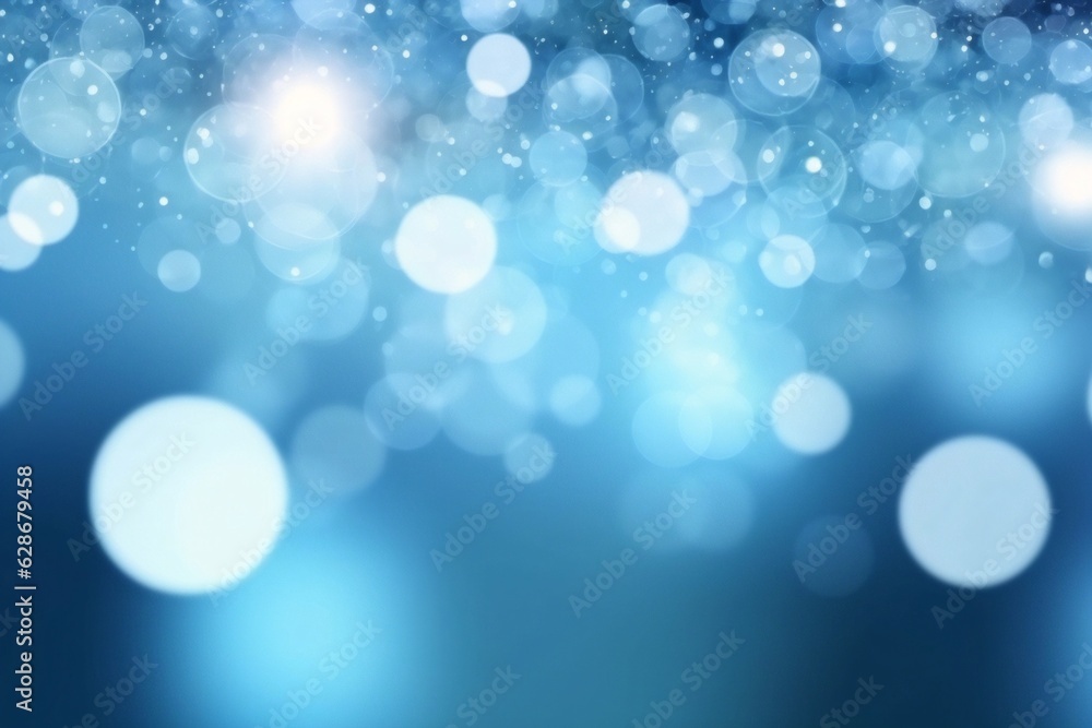 Poster generative ai : abstract blurred light blue background with soft bokeh from lights