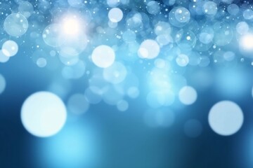 Generative AI : Abstract blurred light blue background with soft bokeh from lights