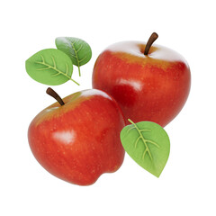 3D Stylized Red Apples