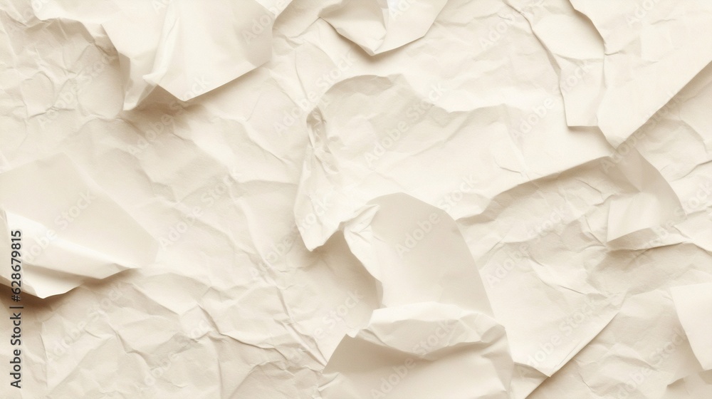 Leinwandbilder generative ai : background image of a crumpled paper texture in a light pastel shade