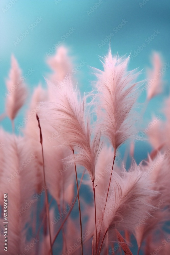 Poster generative ai : abstract soft translucent atmospheric natural background in pastel light colors bloo