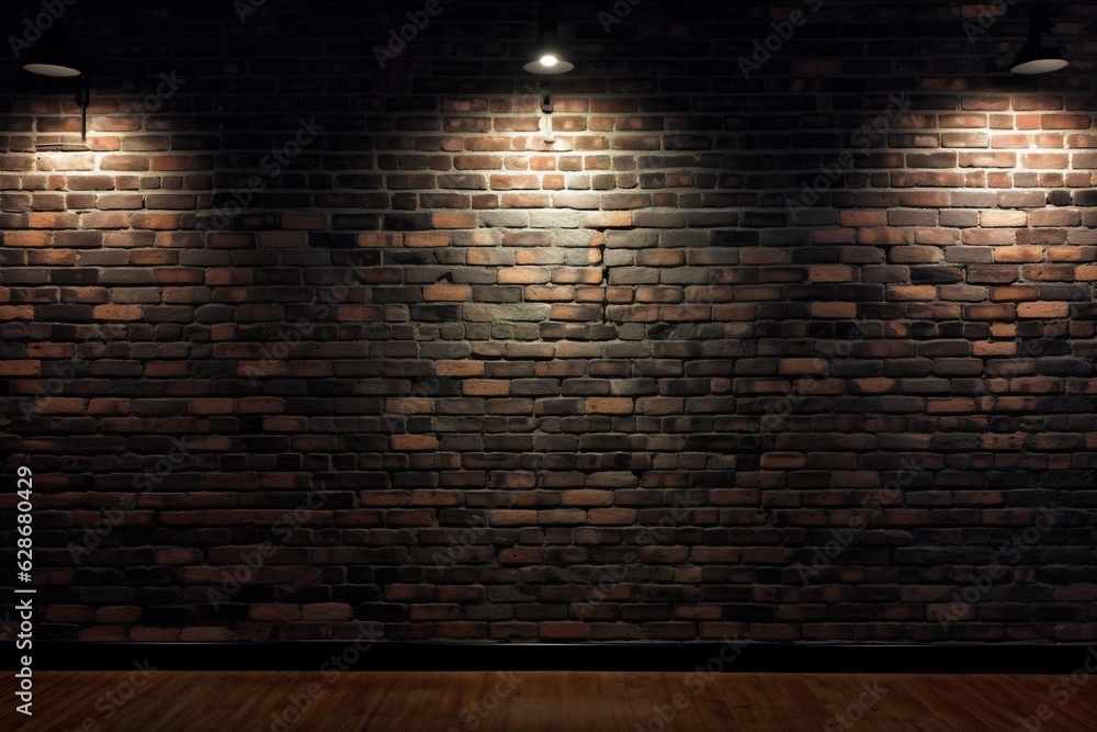 Poster generative ai : background texture image of illuminated antique light brick wall rounded corners of 