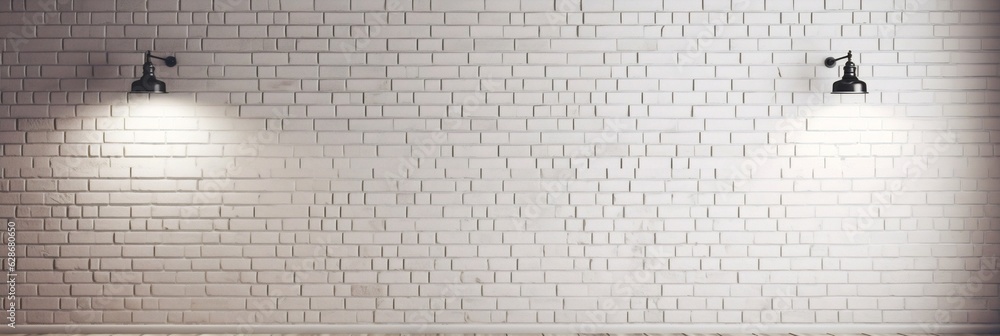 Poster generative ai : background texture image of illuminated antique light brick wall rounded corners of 