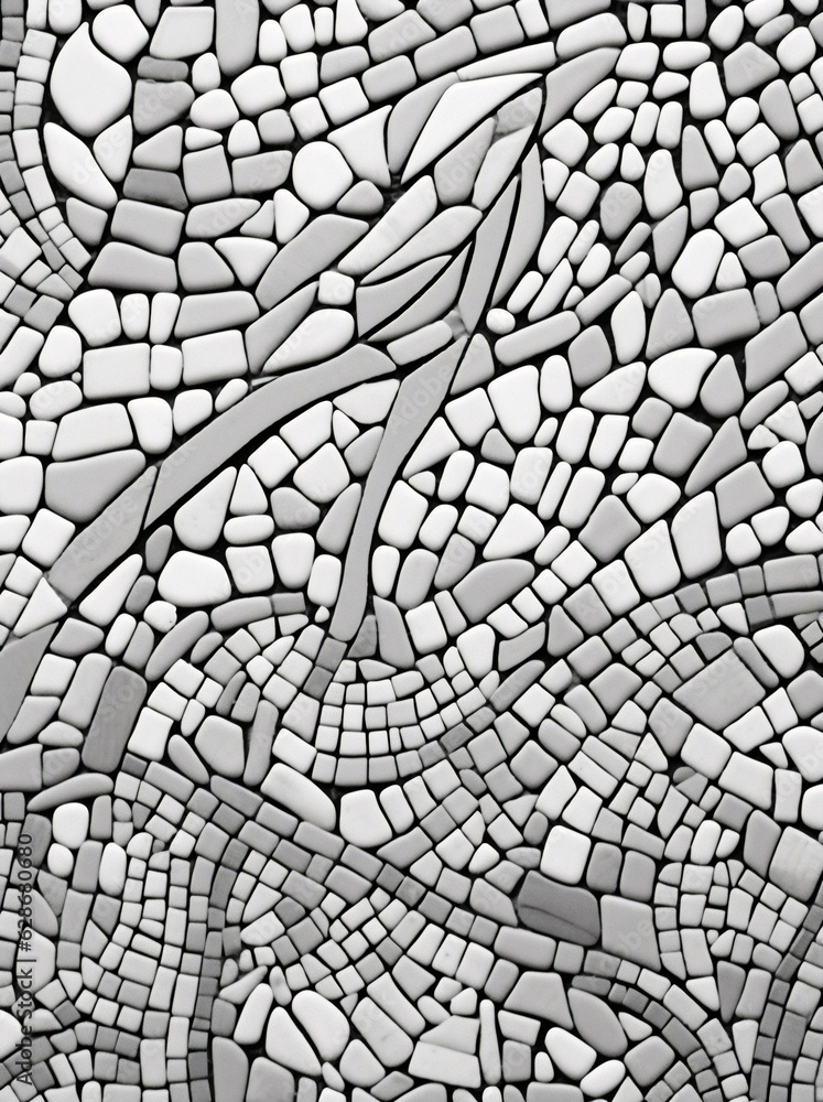 Poster generative ai : beautiful original background image texture of white stones of a round oval shape co