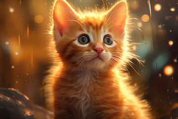 International cat day. 8 August, cute cats, small kitty, beautiful, little pet, animals, true friend, pretty and funny, gentle, fluffy, playful, shorties. Generative AI