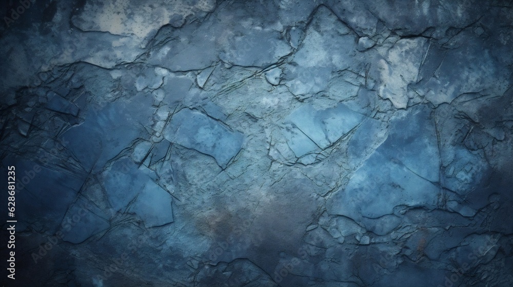 Poster Generative AI : Background image of texture of plaster in dark blue tones