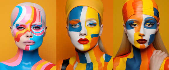 Obraz premium Surreal portrait of woman with makeup 