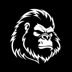 Gorilla face logo design - Vector art