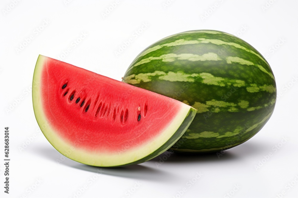 Poster appetizing watermelon on a light background. background with selective focus and copy space