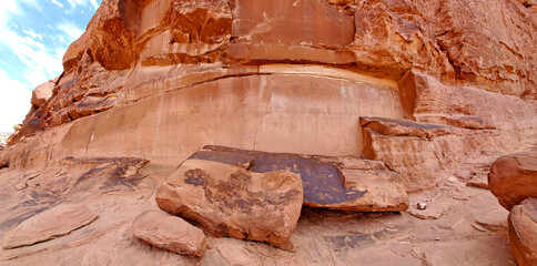 Petroglyphs on the rocks in Moab, Utah