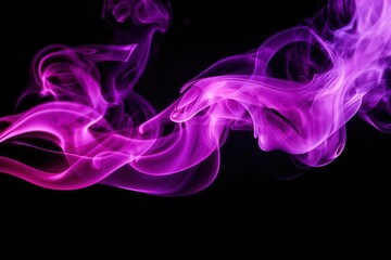 Thickpink and purple smoke on a black isolated background. Background from the smoke of vape