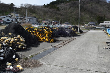 漁村の風景 山形県庄内浜