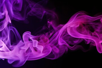 Thickpink and purple smoke on a black isolated background. Background from the smoke of vape