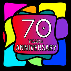  years anniversary, abstract colorful, hand made, for anniversary and anniversary celebration logo, vector design isolated on black background