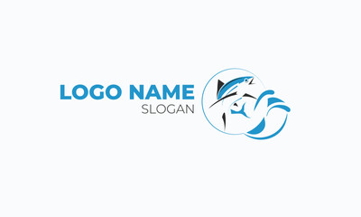 Simple Fish Logo Design Template